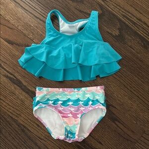 Ruffle Butts mermaid Flounce bikini 18-24 months